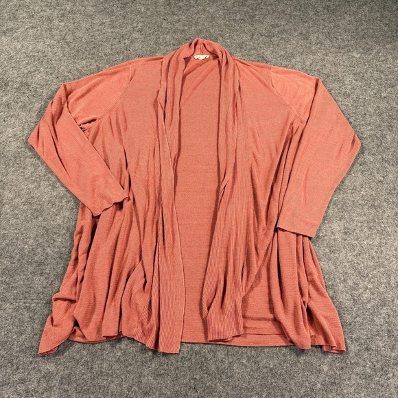 Eileen Fisher Sweaters - Eileen Fisher Cardigan Womens 3X Pink Linen Nylon Open Front Lightweight Knit